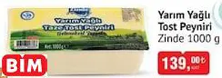 ZİNDE YARIM YAĞLI TOST PEYNİRİ